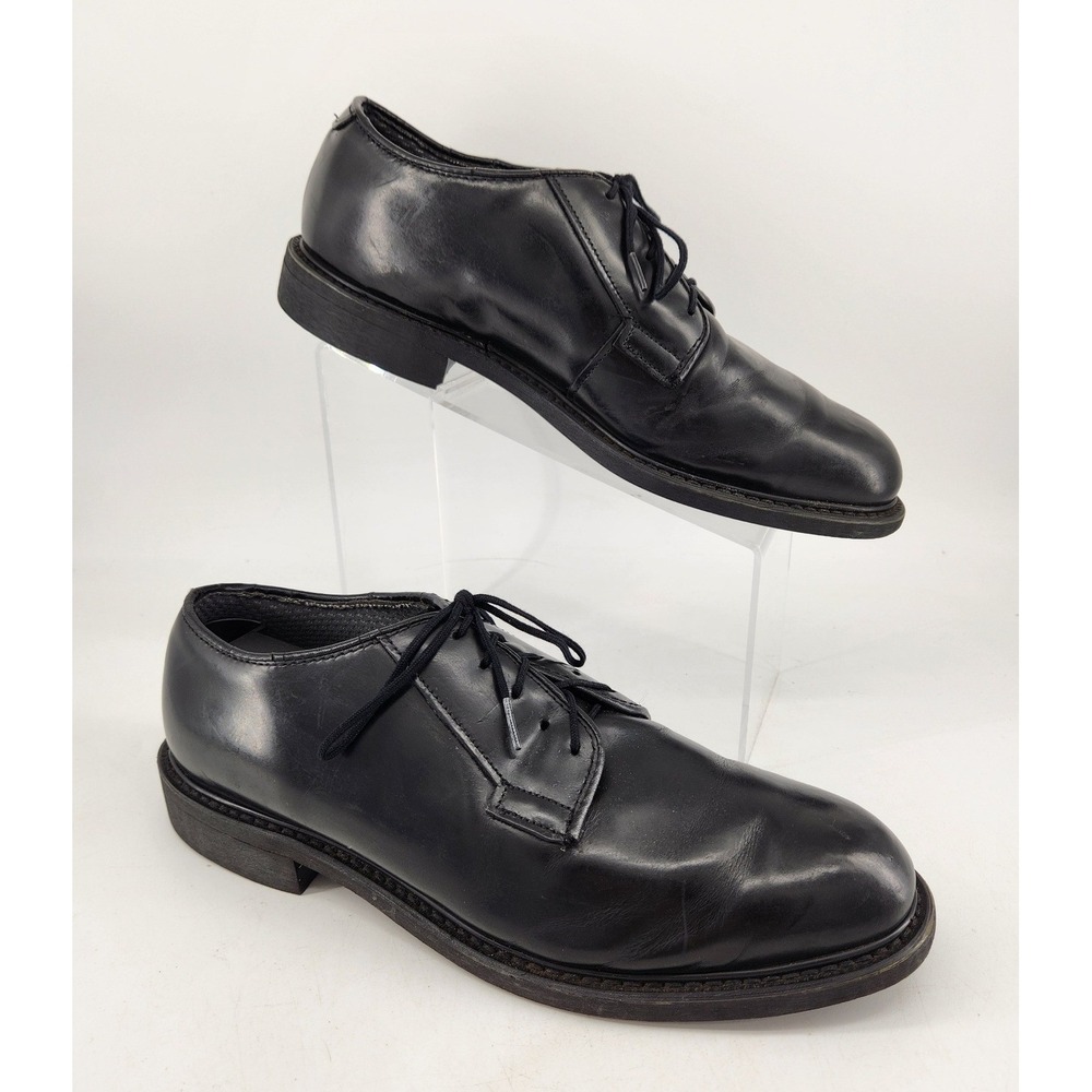 Bates Oxford Shoes Mens 9 D Black Leather‎ Plain Toe GI Military Uniform Dress